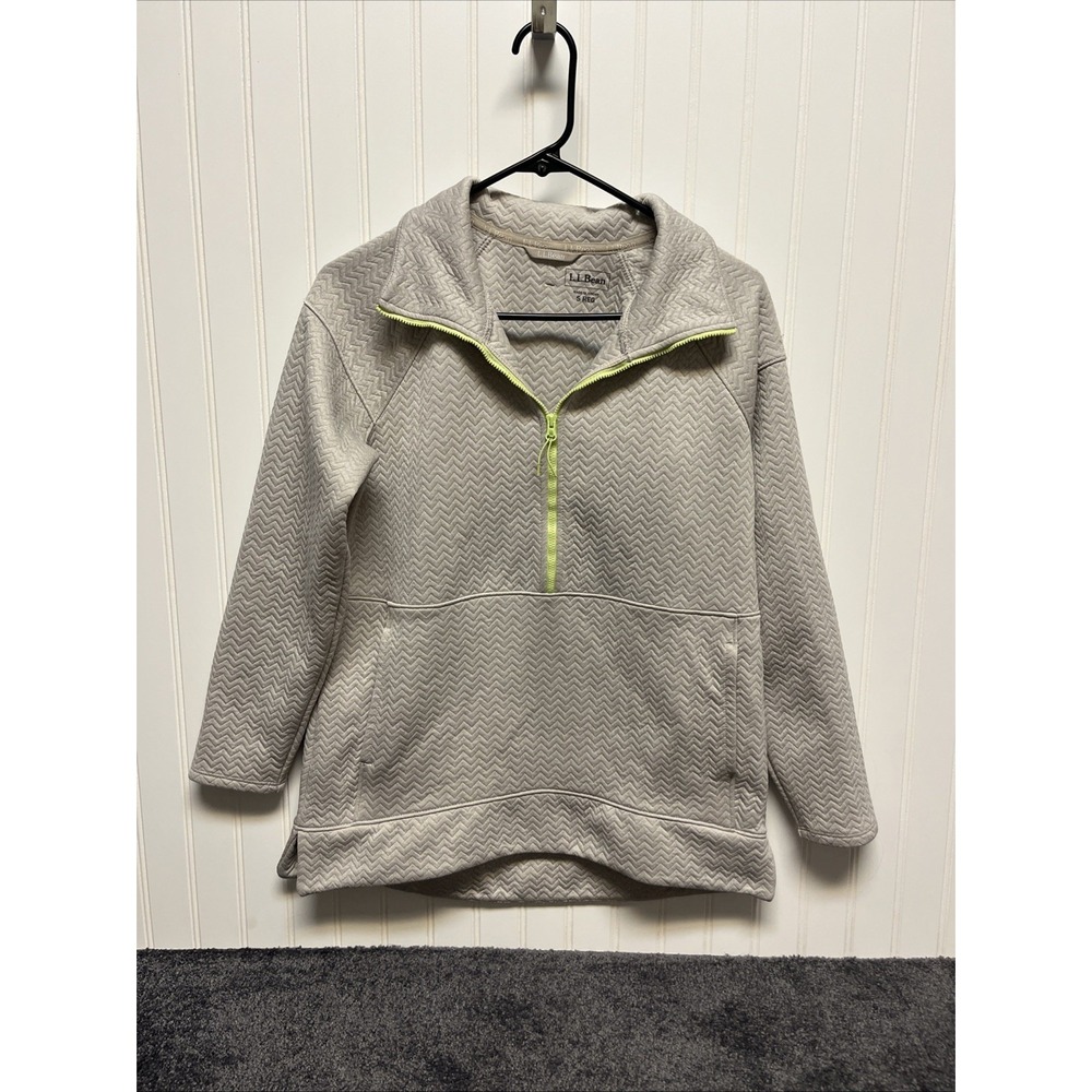 L.L.Bean Quarter Zip Up, Quilted Pattern, Women's Pull‎ Over Preppy Soccer Mom